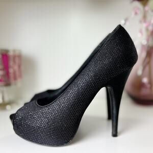 Chinese Laundry Black Sparkly Platform‎ Heels Size 6.5
